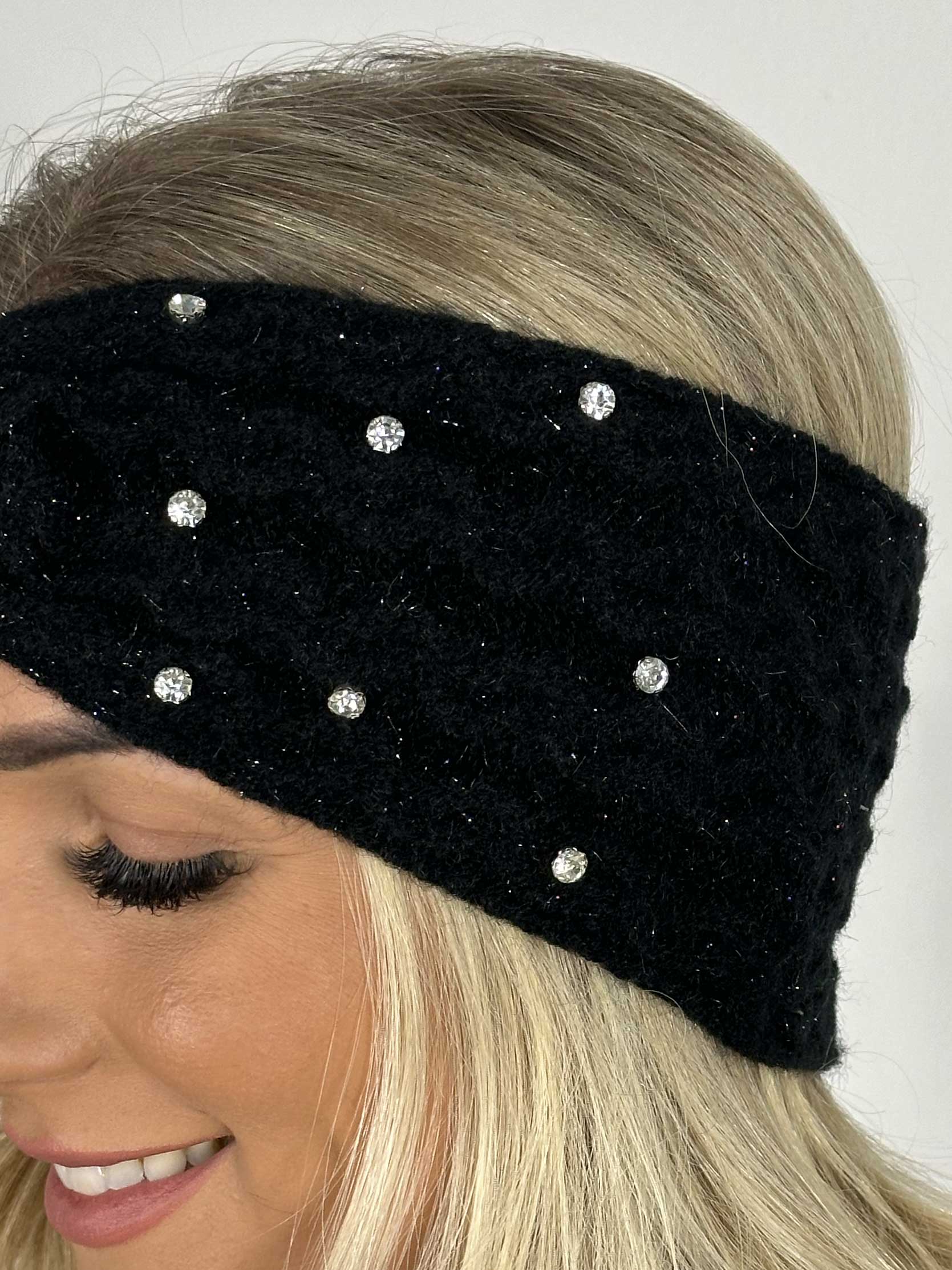 Daisy - Pannband med glittertrådar och fuskpäls